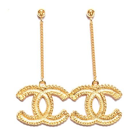 chanel drop earrings matte gold|Chanel 5 drop white gold.